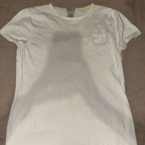 L.L. Bean Classic White Tee with Pocket